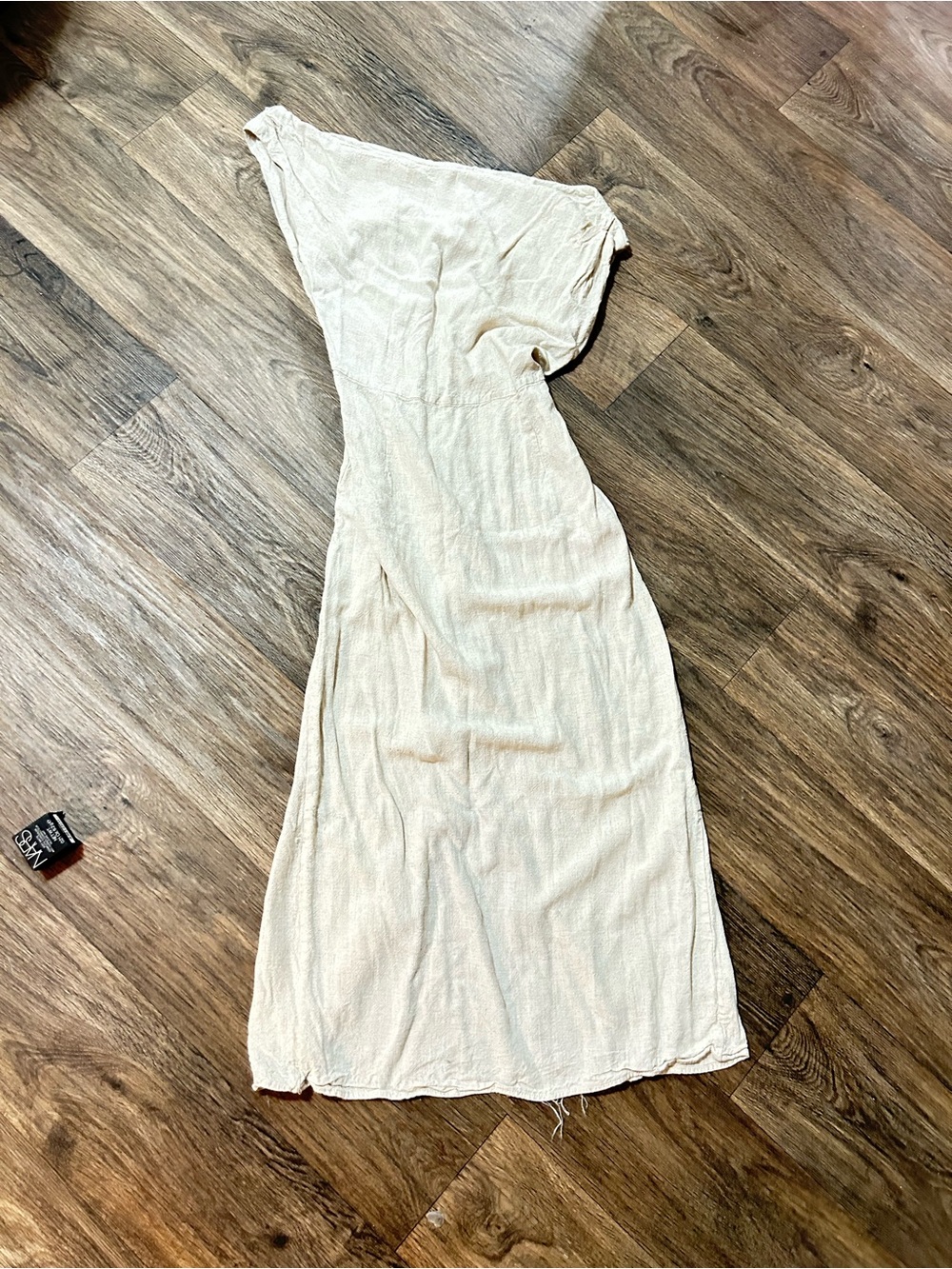 Mango Cream One-Shoulder Midi Dress